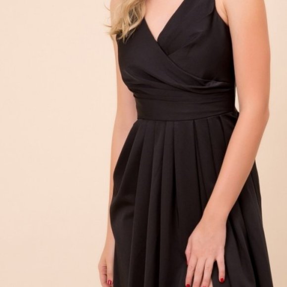 new black A-Line Shape V-Neck Long Dress NX8347 - Picture 7 of 8